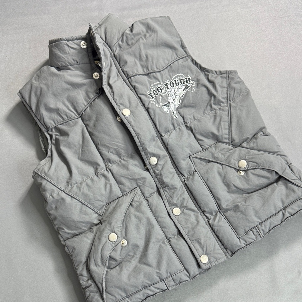 Cody James Kids Youth Puffer Vest‎ Gray Rodeo Size M